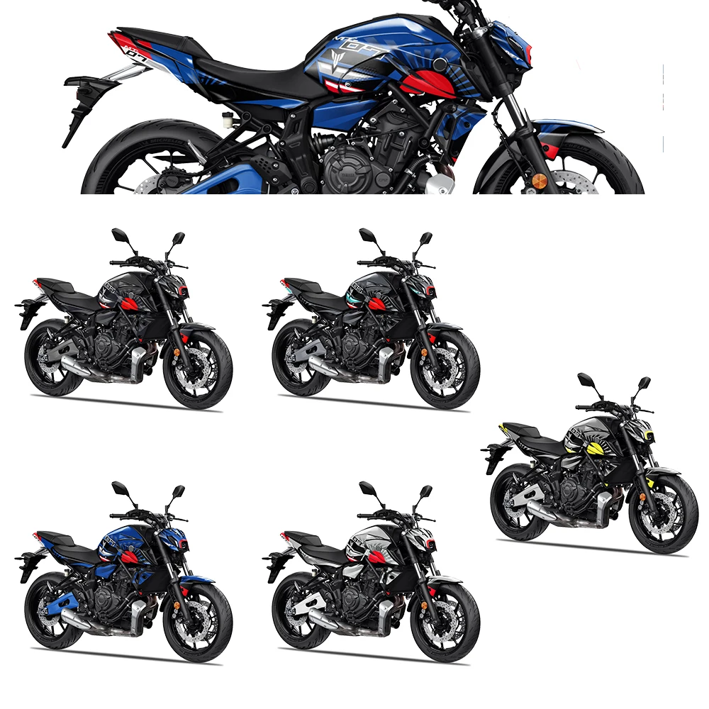 Suitable for Yamaha MT-07 MT07 2021 2020 2023 Motorcycle Pattern Set Full Body Reflective Sticker MT07 Fairing Sticker