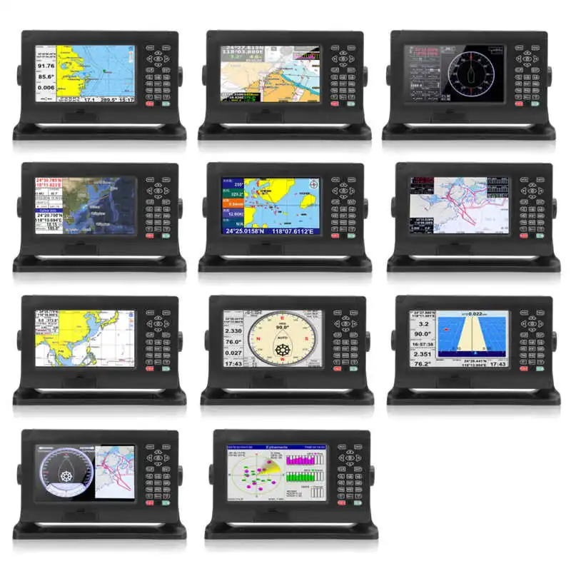 8in Marine Boat GNSS Fish Finder Chart Plotter GPS BDS Navigator Keyed Assist Chartplotter For C-Map &XINUO-MAP