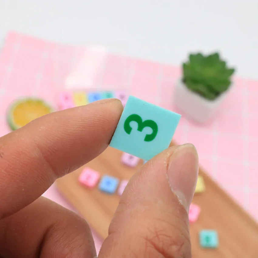 15pcs/lot Digital Eraser Little Rubber Writing Drawing Eraser Rubber Student stationery for Office School 3