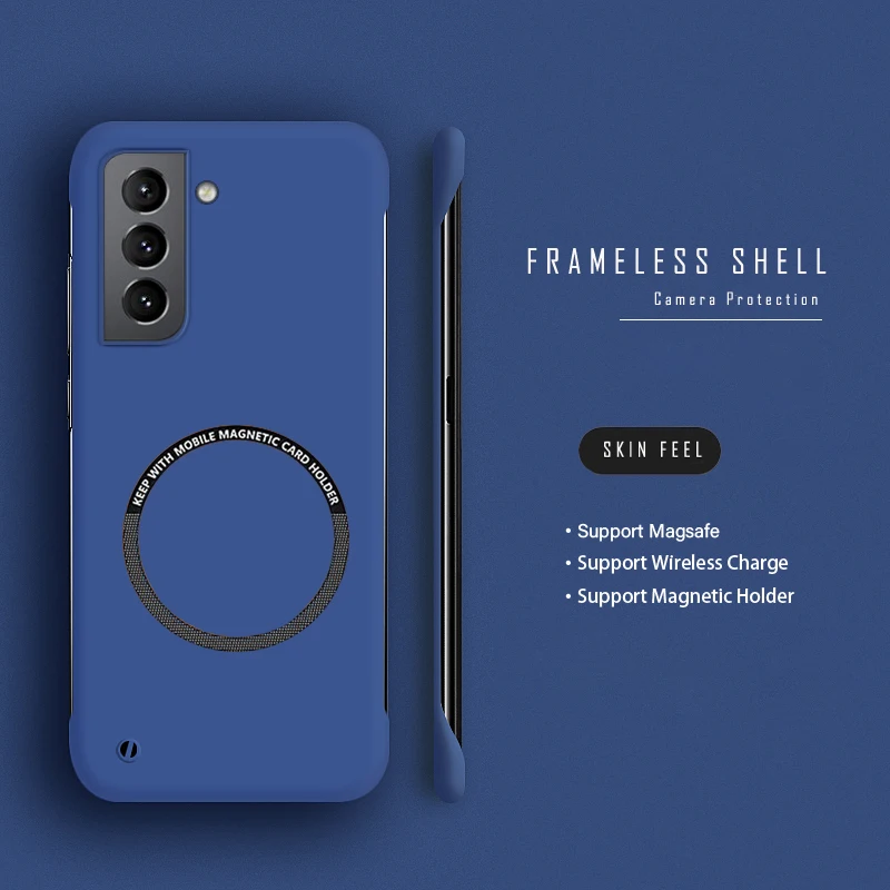 Sleek Frameless Magnetic Matte Phone Case with MagSafe Compatibility