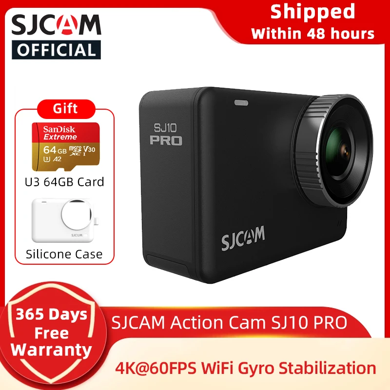 cheapest action camera Original SJCAM SJ10 Pro Action Camera 4K 60FPS WiFi GYRO Live Streaming Touch Screen 8x Zoom 10 Meters Body Waterproof Sports DV action camera battery life