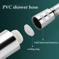1.5M/2M PVC Flexible Shower Hose Black/Silver Handheld Shower Head Special Hose Bathroom Accessories 5