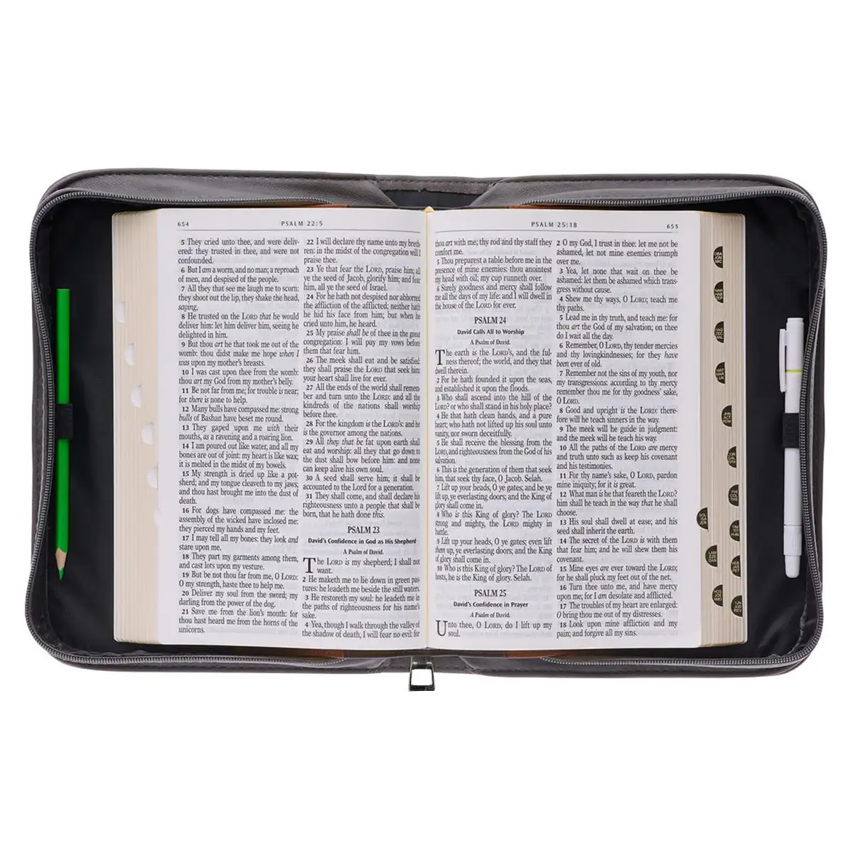 2023 New Leather Bible Bag I Will Fear No Evil For You Are With Me Words Lion Design Women Handbags Study Book Holy Storage Box