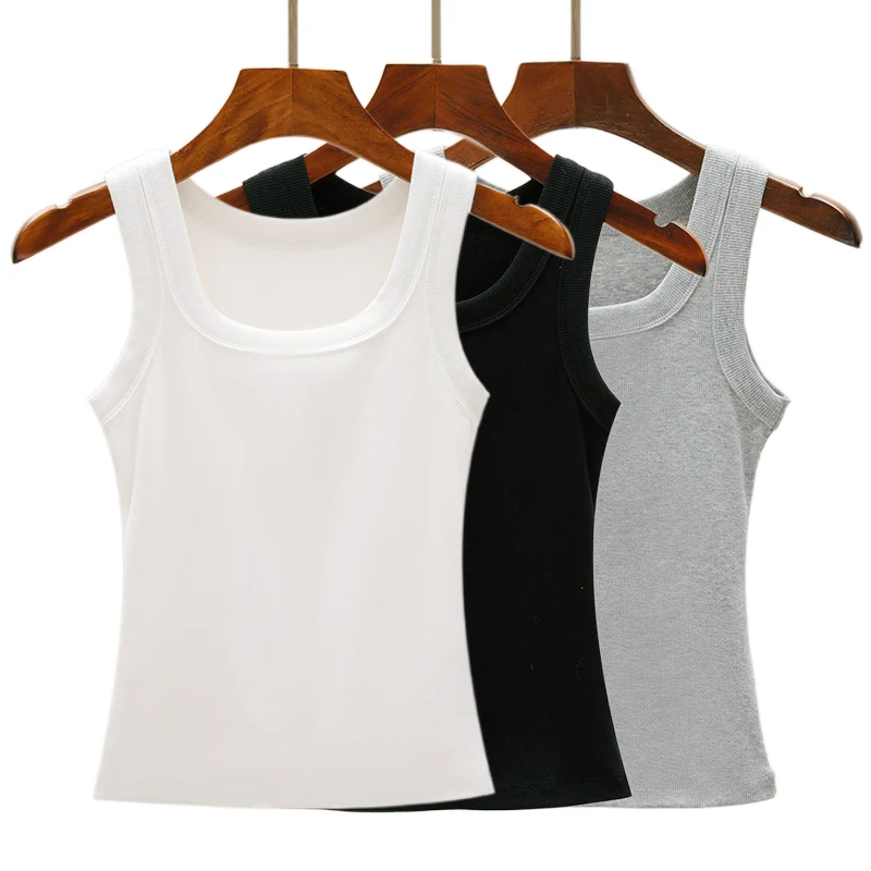 Camisole Tank Soft Cotton Top Women Summer Outfits Tight And Sexy Tank Top Knitted Bottom Shirt And Sleeveless Top For Outerwear 1