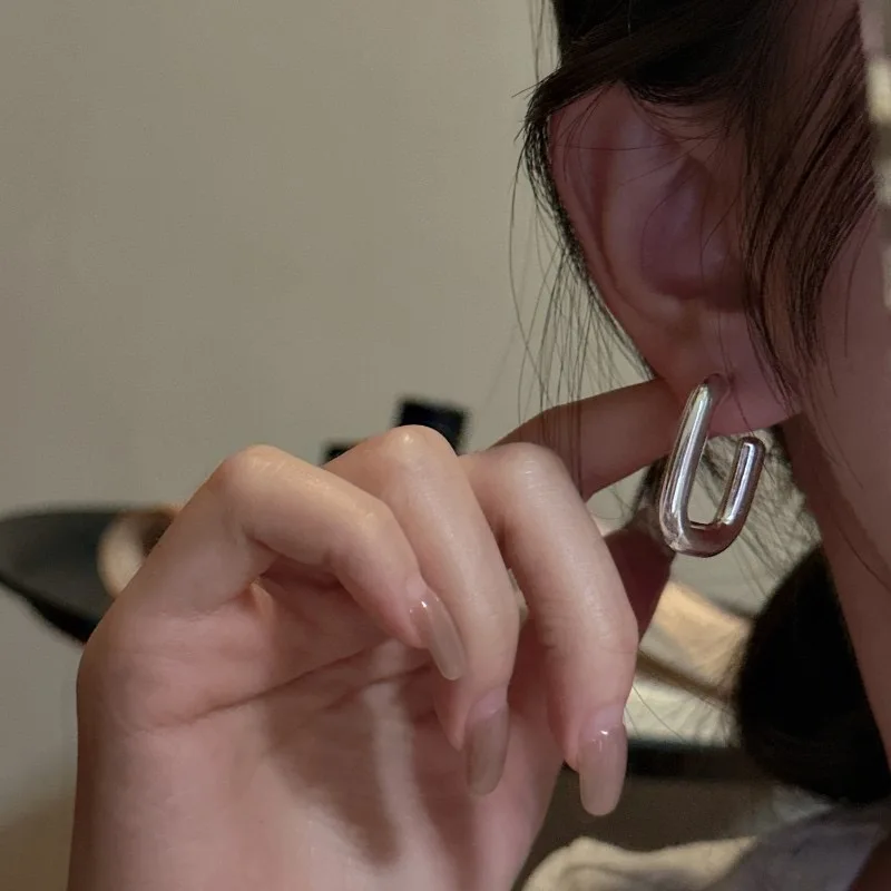 BF CLUB 925 Sterling Silver Earrings For Women Trendy Simple Retro Rectangle Earring Jewelry Prevent Allergy Party Accessories - Image 3