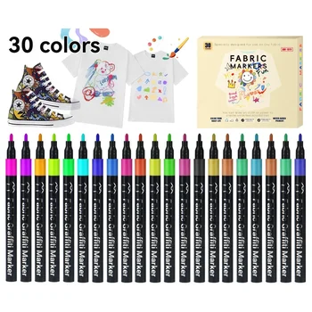 6-30 colori pennarelli per tessuti penna impermeabile tessuto permanente tessile per magliette scarpe vestiti arte fai da te graffiti disegno pittura