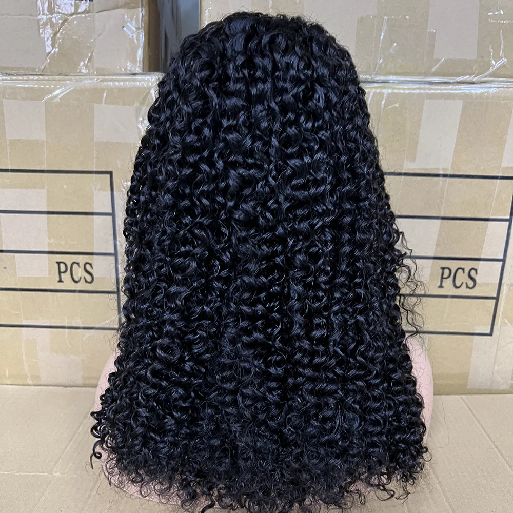 250% Density Jerry Curly 5X5 HD Transparent Lace Closure Human Hair Kinky Glueless Wig Double Drawn Human HairFor Black Women