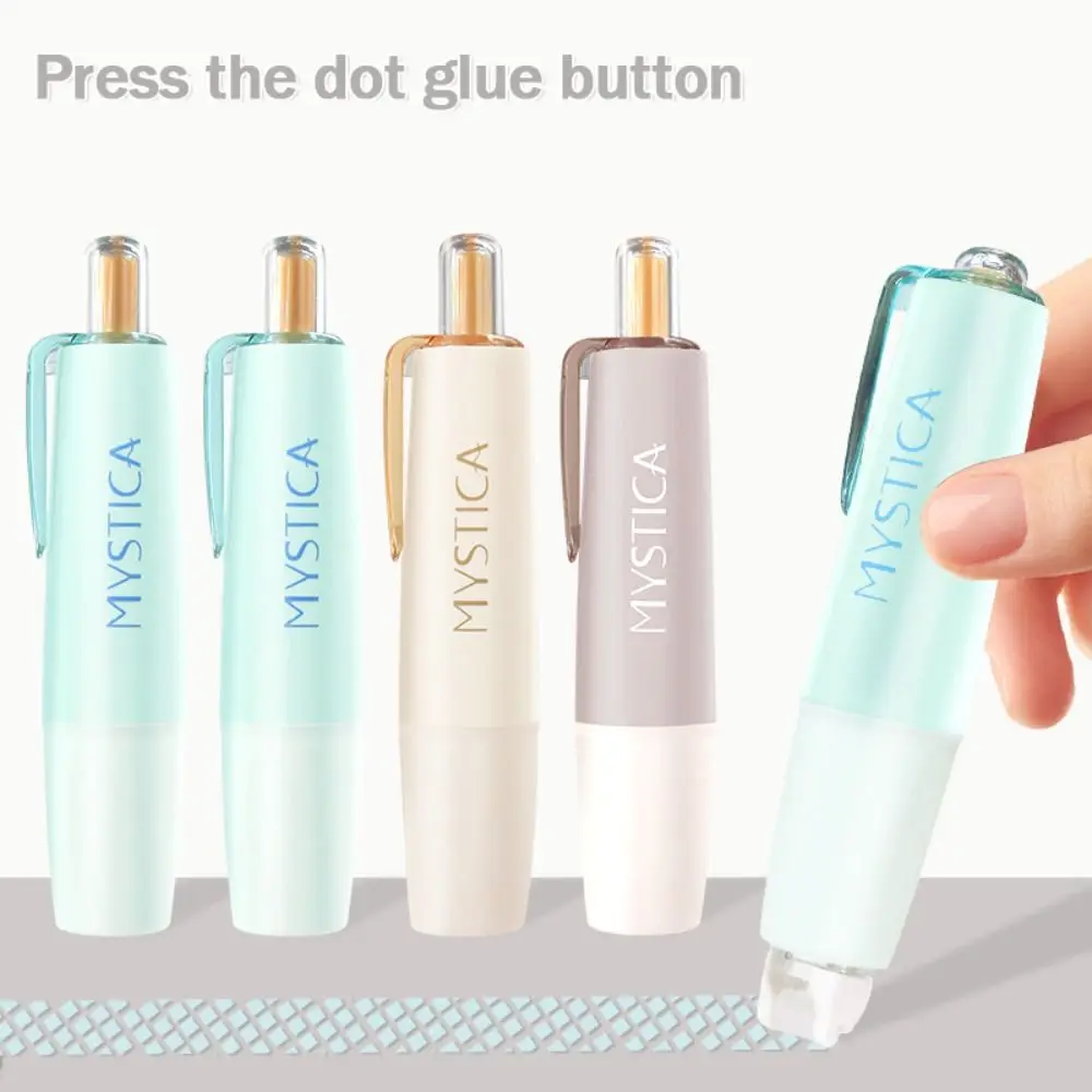 360도 회전 도트 접착제 테이프 펜 모양 프레스 유형 양면 접착 테이프 DIY 스크랩북 대용량