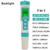 Blue-tooth Digital 7 in 1 pH Meter PH/TDS/EC/ORP/Salinity /SG/TEMP Meter Water Quality Monitor Tester Drinking Water Aquariums 5