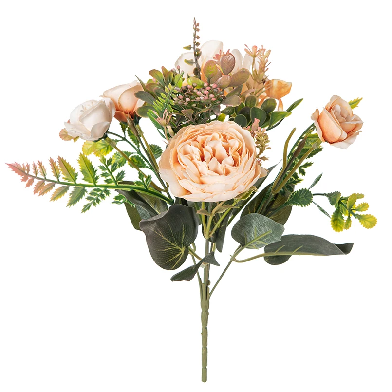 Artificial Peony Flowers Wedding Decorative Floristics Christmas Wreaths Home Decoration Accessories Silk Hydrangea Fake Plants