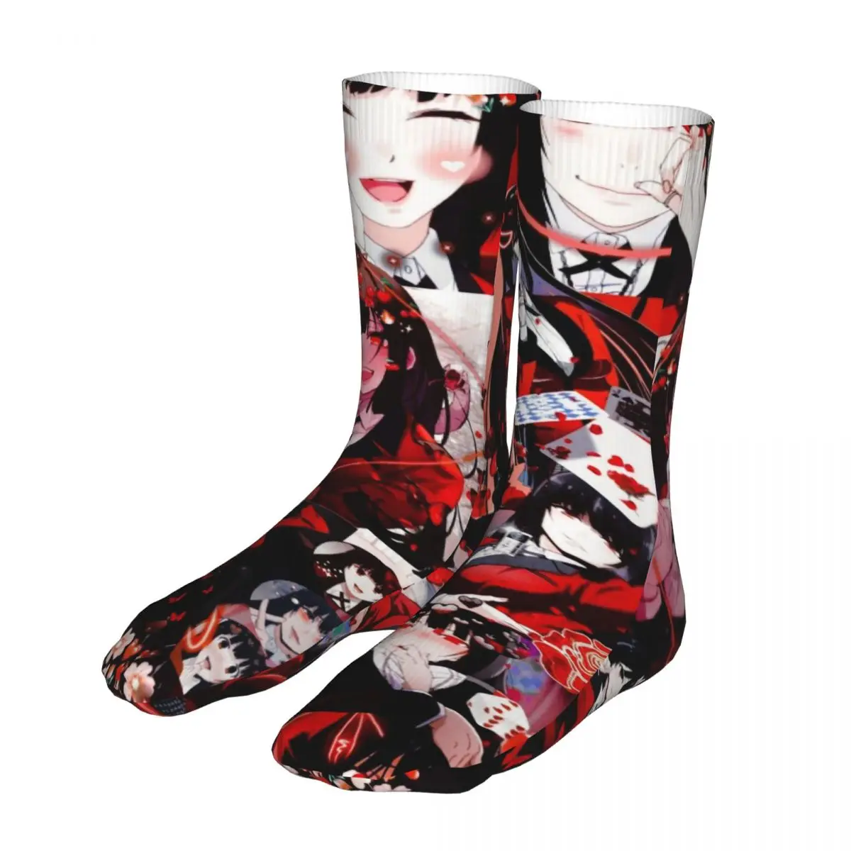 

Compression Jabami Yumeko Collage Woman Socks 2022 Men Kakegurui Japan Anime Cycling Sock