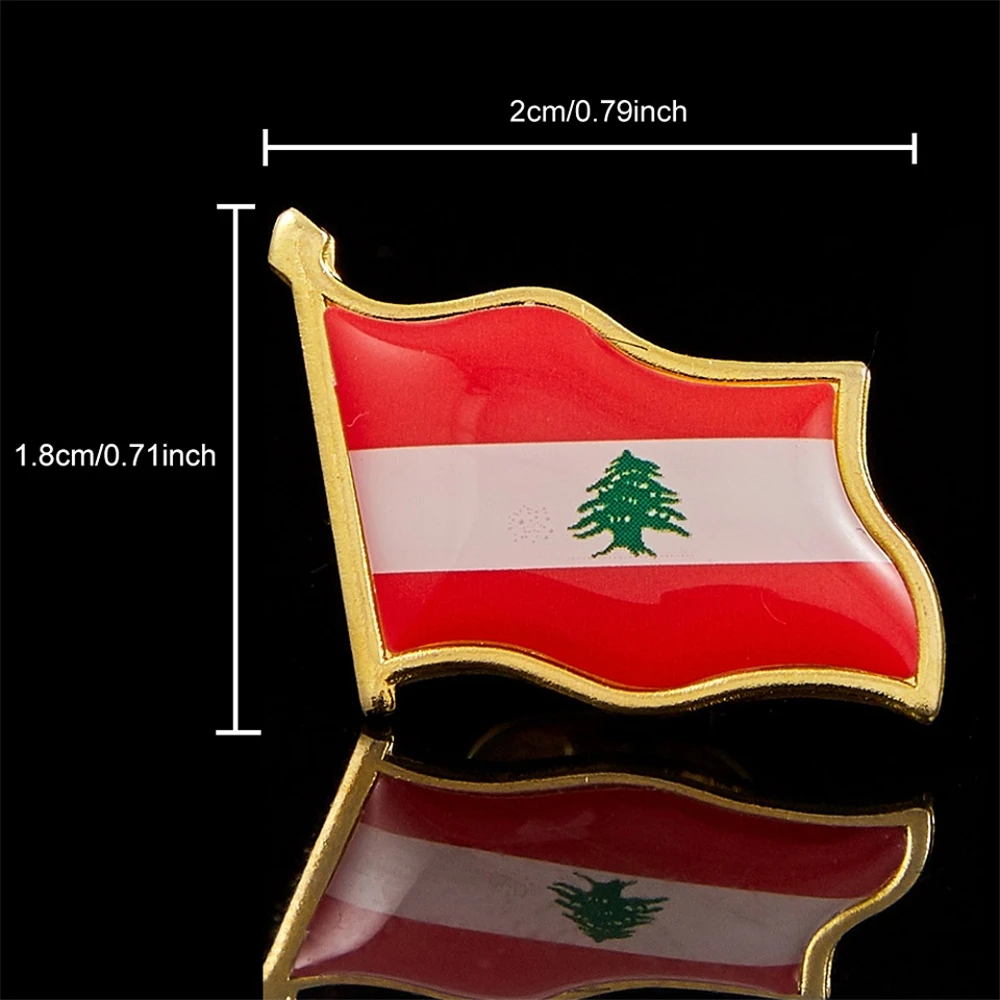 Lebanon Waving National Flag Lapel Pins Patriotism Gold Plated Pins Epoxy Badge Brooch Jewelry & Accessories