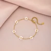 96125-1c9de6.jpg Bracelet pétale de cristal fait à la main, mignon, haut de gamme, perles de verre colorées, bijoux en acier inoxydable pour femmes, été 2025