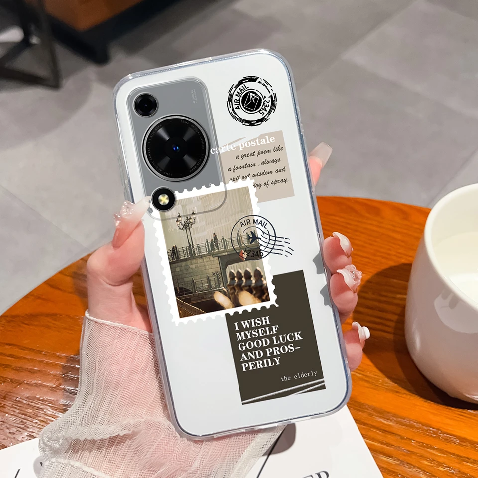 Cute Bear Flower Clear Protective Anti-Drop Phone Case - Soft TPU Cover