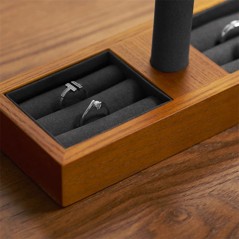 MISHITU Solid Wood Watch Display Stand T-bar Watch Jewelry Storage Rack Stand for Men Women Jewelry Accessory Organizer Holder