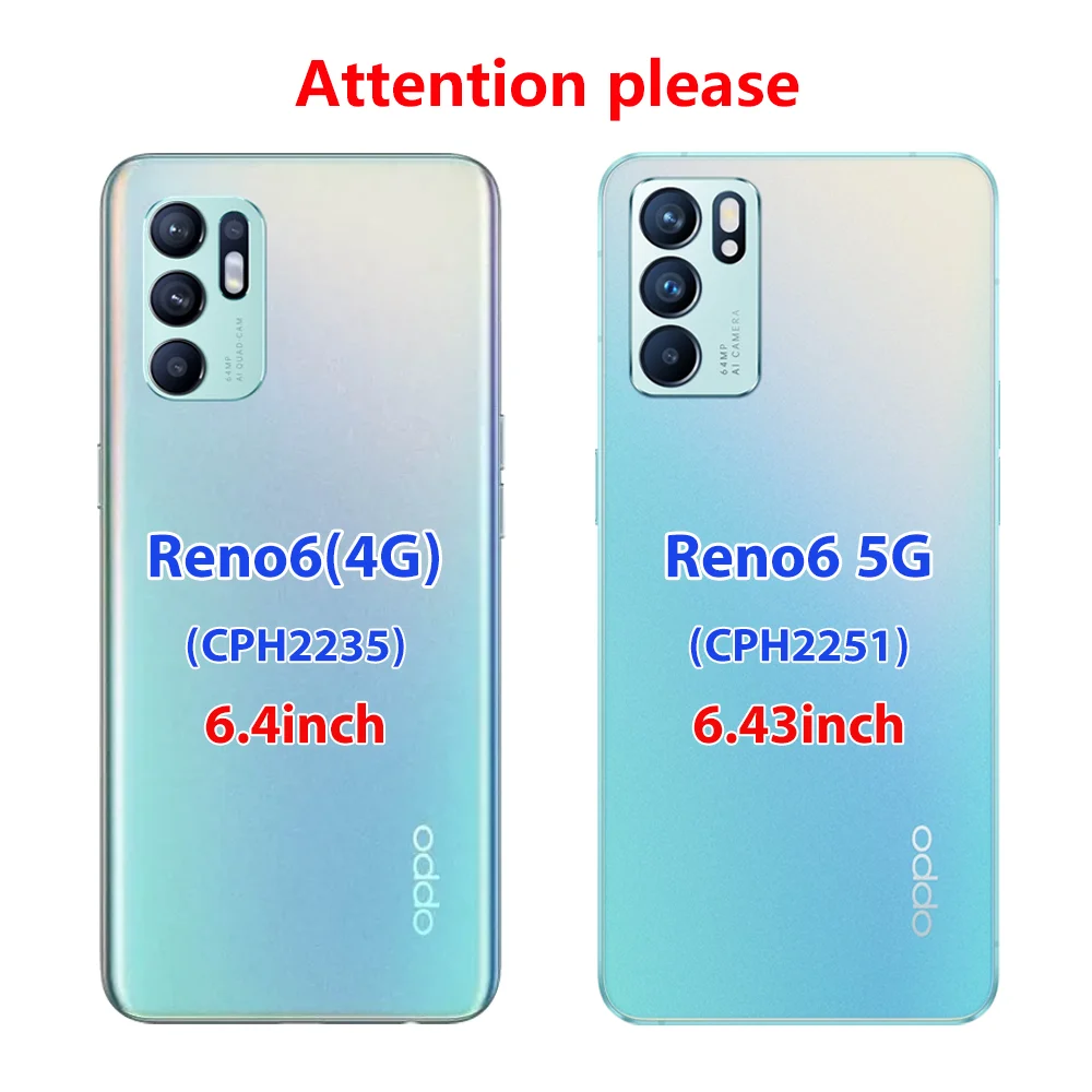 Чехол для OPPO Reno6 4G, чехол для Oppo Reno6 5G, задняя крышка для телефона OPPO Reno 6 4G CPH2235 CPH2251, силиконовый бампер, оболочка, задняя крышка