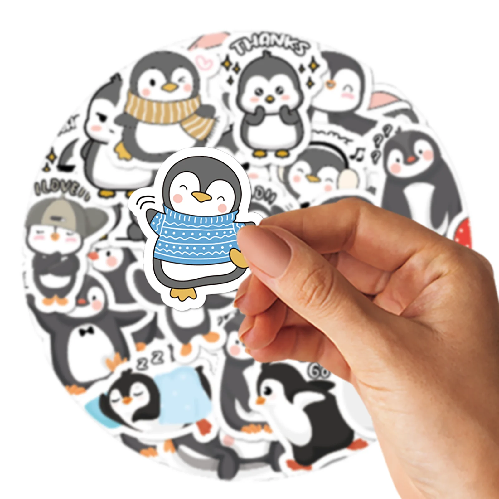 30 Stück Capibala, Ente, Pinguin und andere niedliche Tierdruckaufkleber für Notizbücher, Wasserflaschen, Koffer, Kinderaufkleber – Detail 17