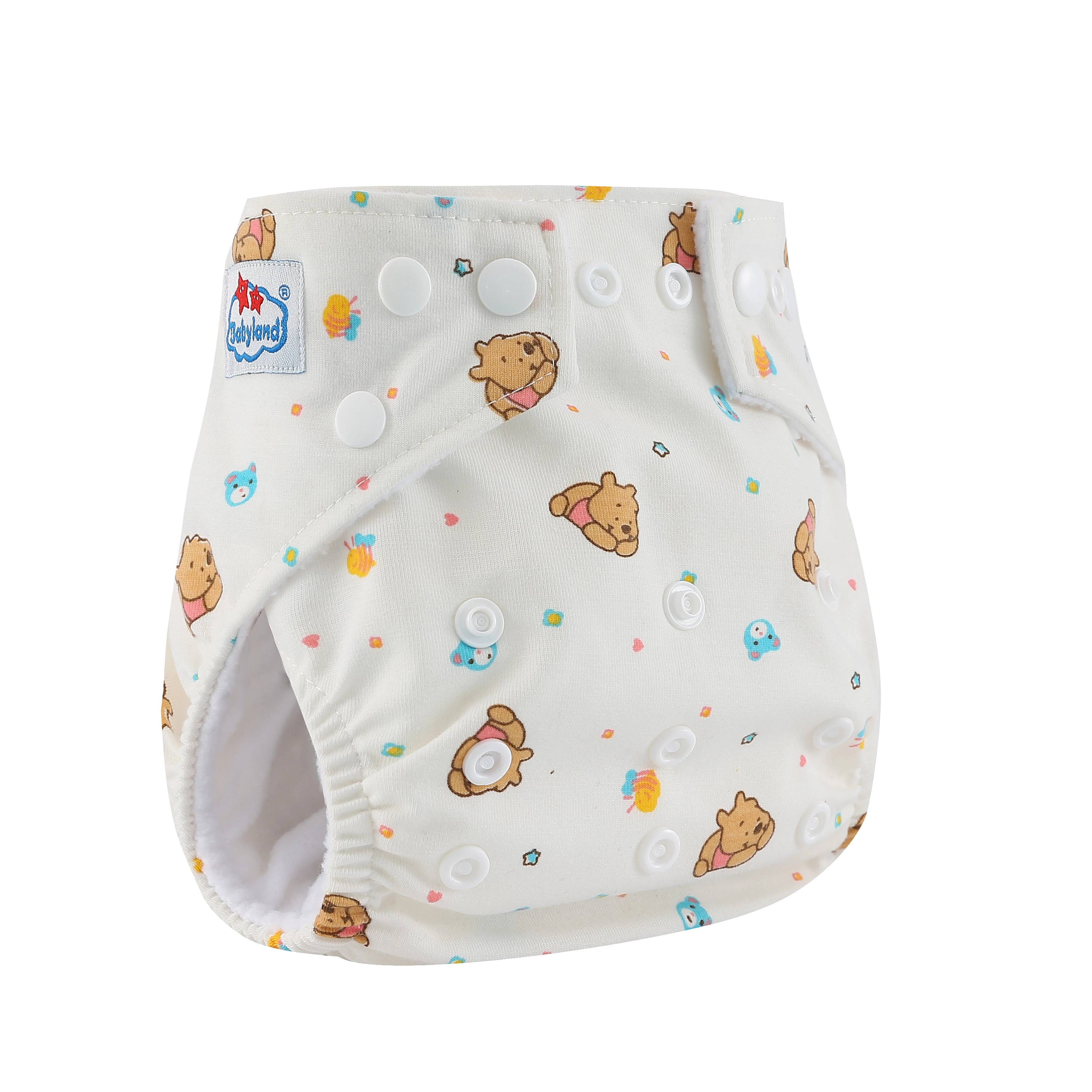 Babyland – couche-culotte en coton réutilisable, écologique, avec coquille,  housse de poche pour bébé, design ajustable, 1 pièce