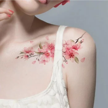 Inchiostro Cherry Blossoms Tattoo Sticker impermeabile uomini e donne tatuaggio temporaneo