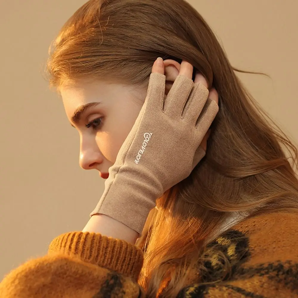 Hot Sale Touchscreen Autumn Winter Riding Gloves Semi-Finger Short Mittens Warm Gloves Half Finger Gloves