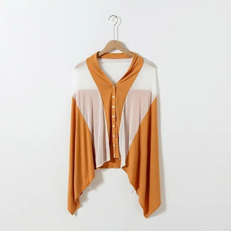 QX2D Cotton Nursing Cover Scarf Soft Breathable Privacy Feeding Apron for Mother Gift