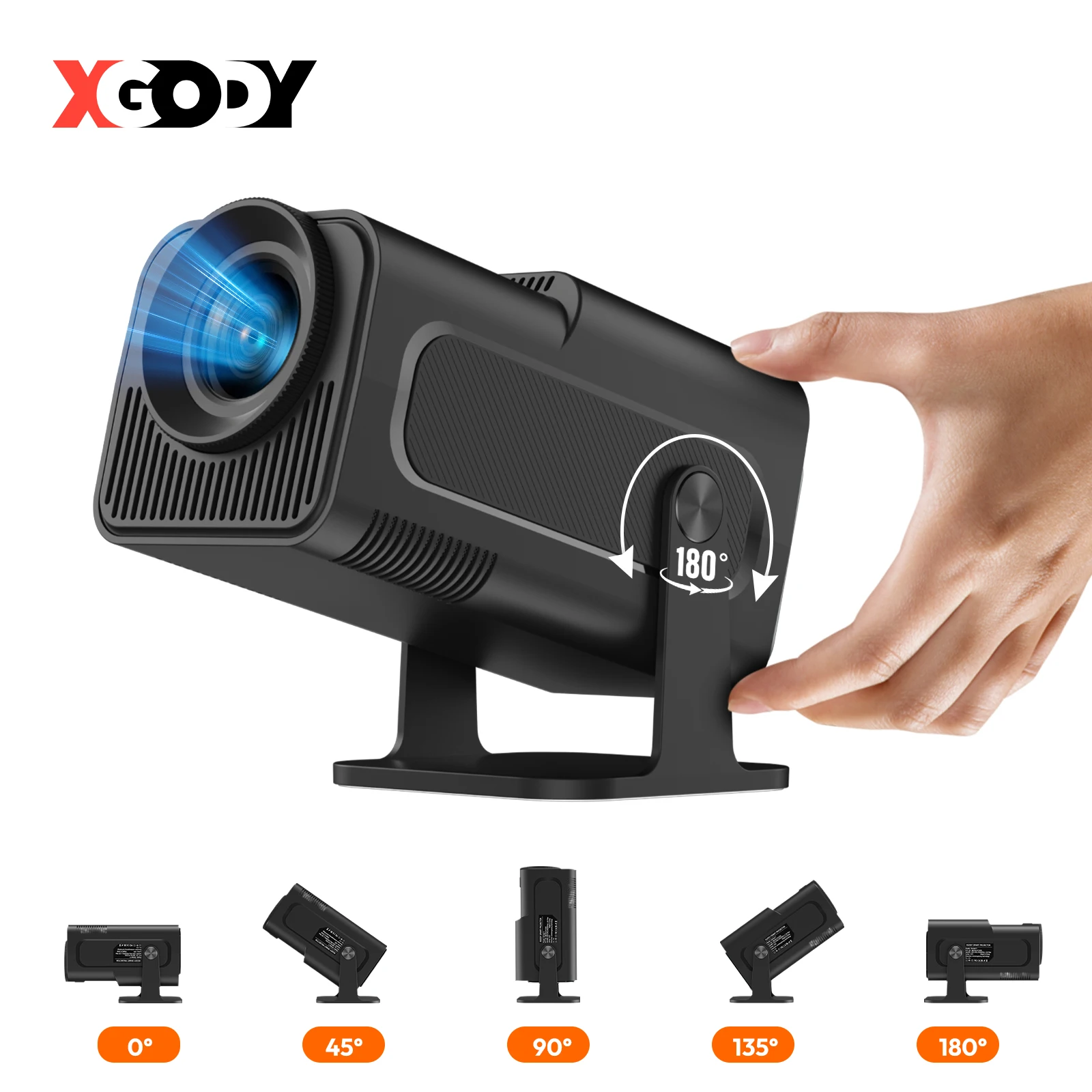 XGODY Smart Mini Projector Gimbal5 Android 11 Full HD Native 1080P