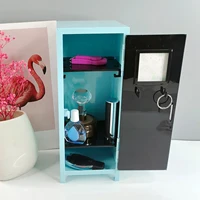 Makeup Storage Cabinet Vertical File Cabinet with A Lock for Home Office Bathroom Girl Gift 2
