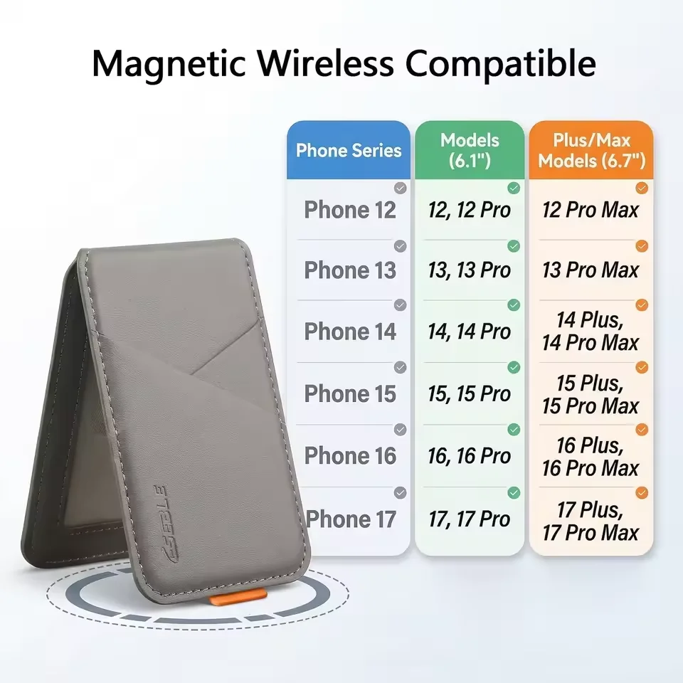 Leather Magnetic Card Holder with RFID Protection