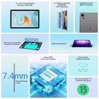 Android Tablet UMIDIGI G5 Tab tablet Android 13 10.1" HD  Unisoc T606 4+4GB 128GB 6000mAh Mega Battery AI Face Unlock 2