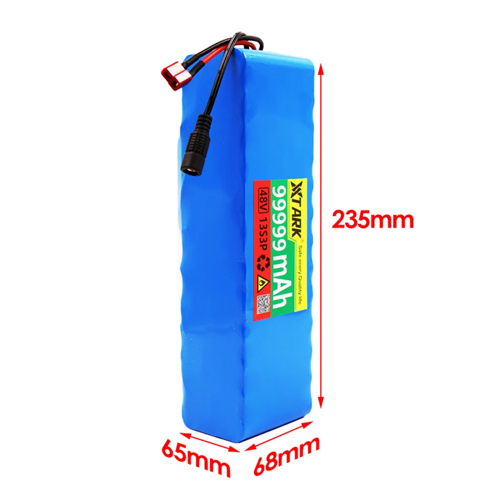 48V 100Ah 1000W 13s3p 48V 18650 Li-Ion Battery Pack for 54.6V Electric Scooter with BMS 54.6V Charger and Backup Battery