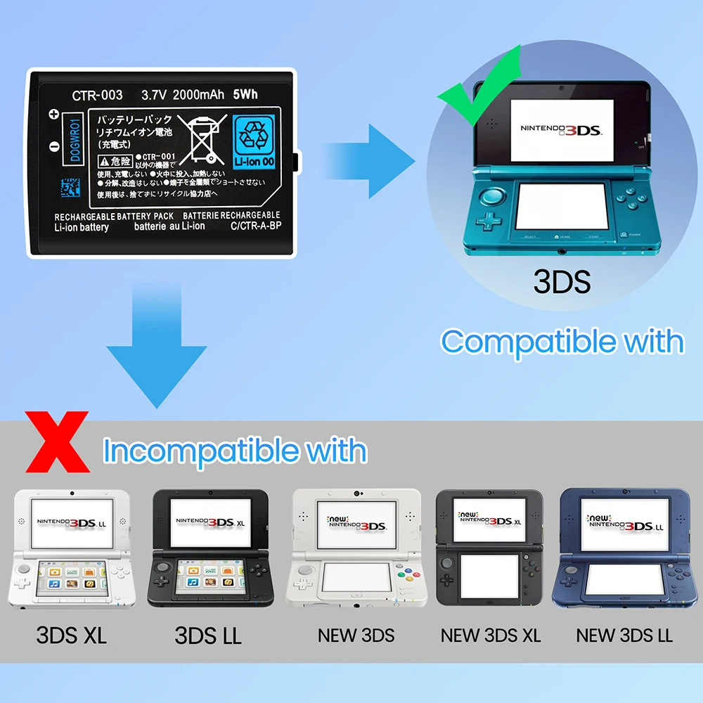 OSTENT 2000mAh 3.7V CTR-003 Rechargeable Lithium-ion Battery +