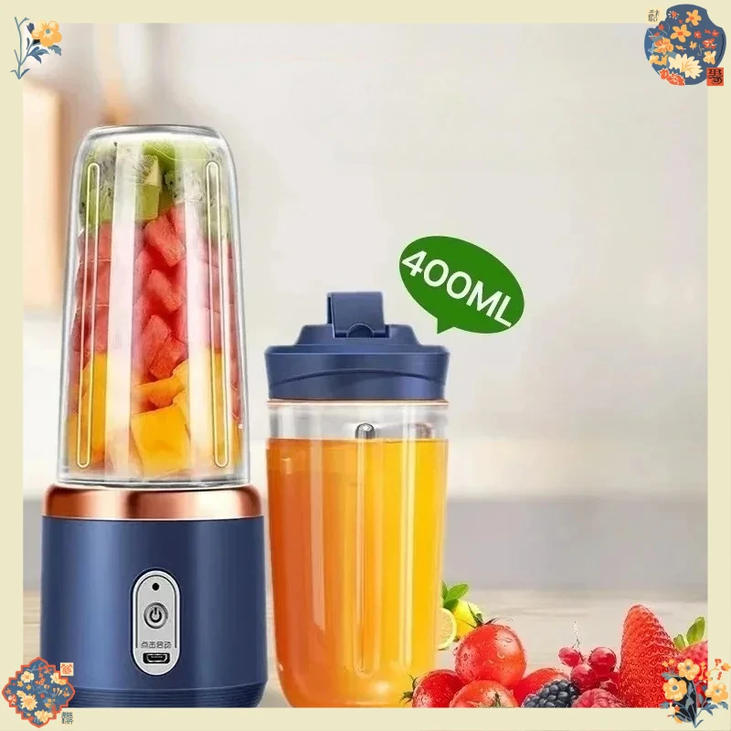 Portable USB Rechargeable Blender for Smoothies and Milkshakes - 400ml Travel-Size Mixer Cup