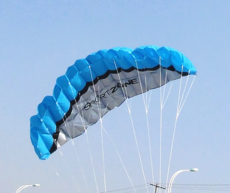 free shipping 2.5m dual Line Stunt power Kite soft kite line winder rainbow kite parafoil inflatable alien traction kite factory 4