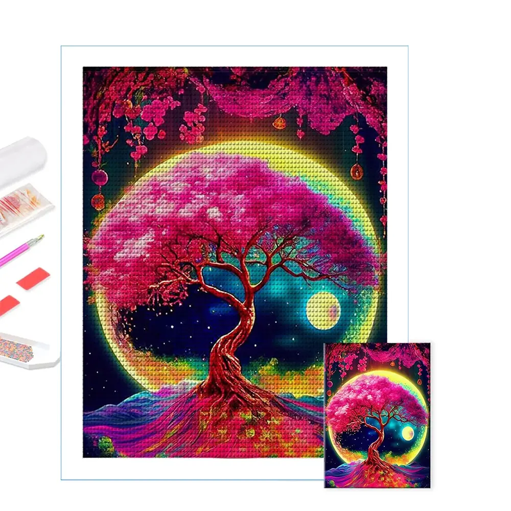 5D Diy Diamond Painting Fantasy Moon Tree Landscape Full Drill Rhinestones Mosaic Embroidery Handmade Products Home Decor Gift diamond painting