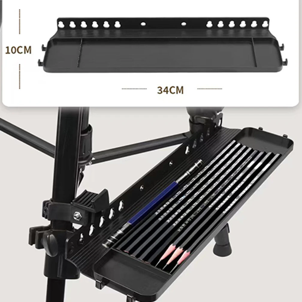 Replacement Detachable Universal Easel Tray Shelf 35X10CM Plastic Sketch Rack Storage Easy to Install for Artists Support 2KG