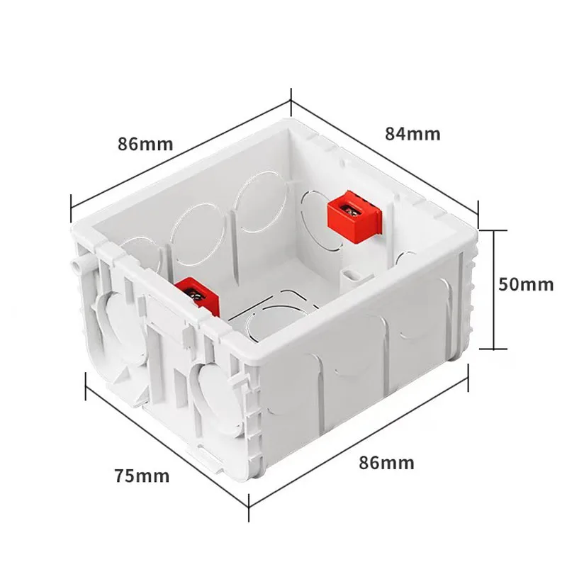 Switch box wall socket box Internal mount box for 86 type cassette switch socket 86mm*86mm*50mm junction electrical connection hidden wiring back box