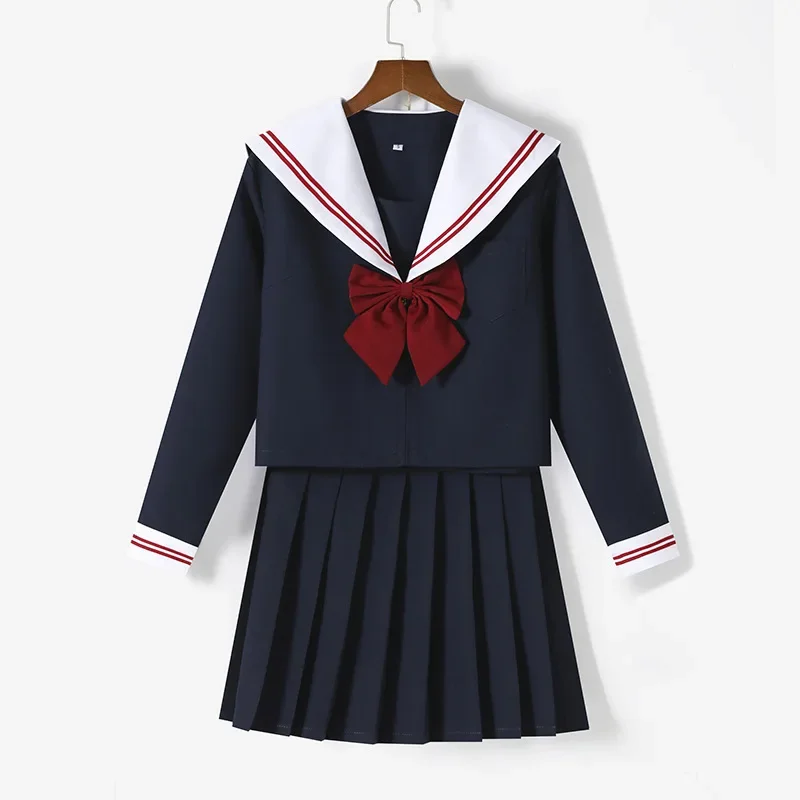 Japanese School Uniform Japanese Schoolgirl Skirt School Uniform Dress Cosplay Costume Japan Anime Girl Lady Lolita Japanese Schoolgirls Sailor Top Tie Pleated Skirt Outfit Women
