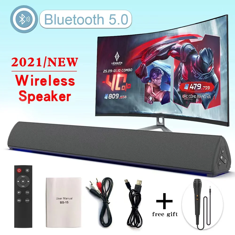 

BS-15 Wireless TV Computer Bluetooth Speaker Home Theater 3D Stereo Sound System Karaoke Subwoofer FM broadcasting Music Center
