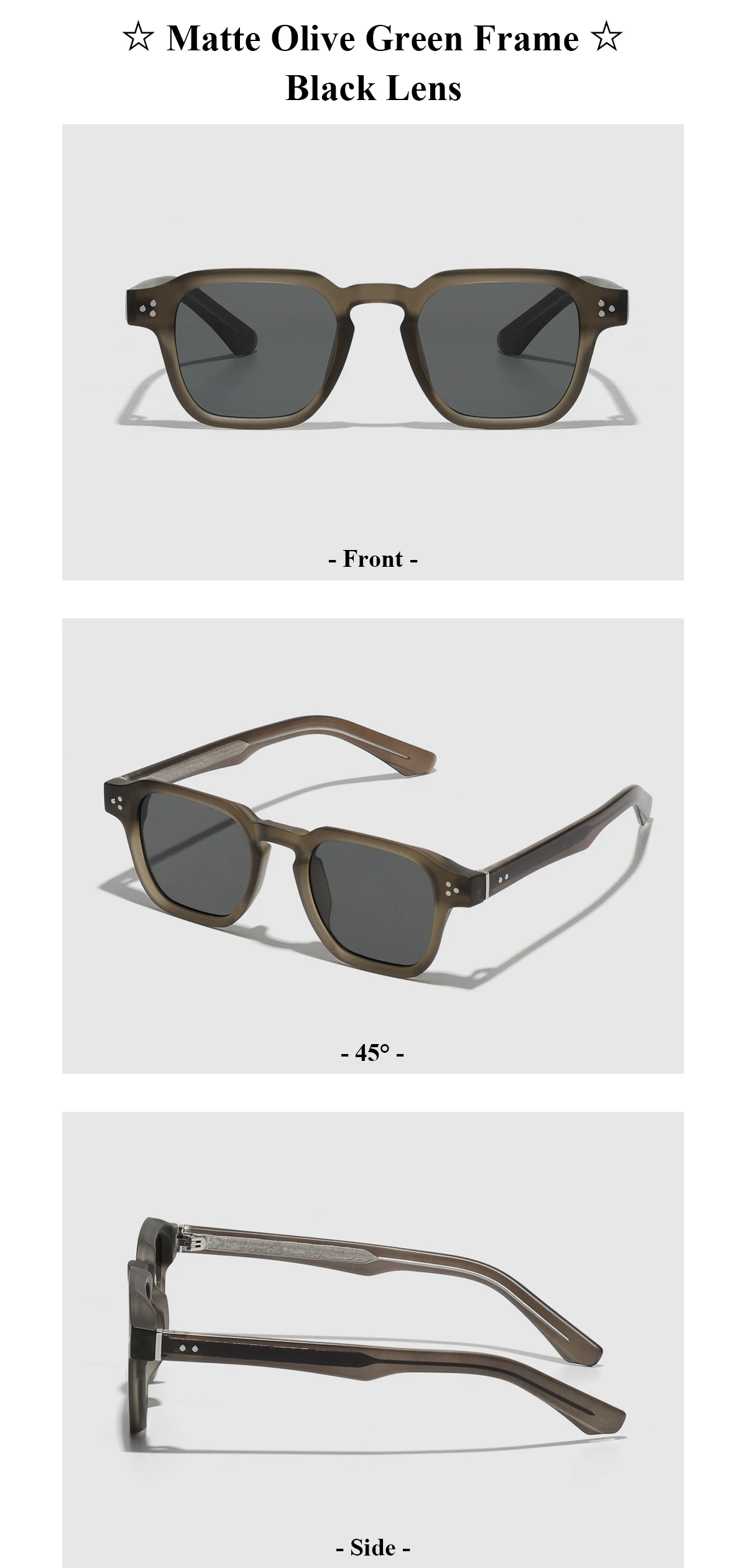 Ruiao Retro Quadratische Sonnenbrille Vintage Mann Luxus Pin Tempel Designer Marke Gläser Shades Für Frauen Kleine Gesicht UV Hohe Qualität – Detail 10