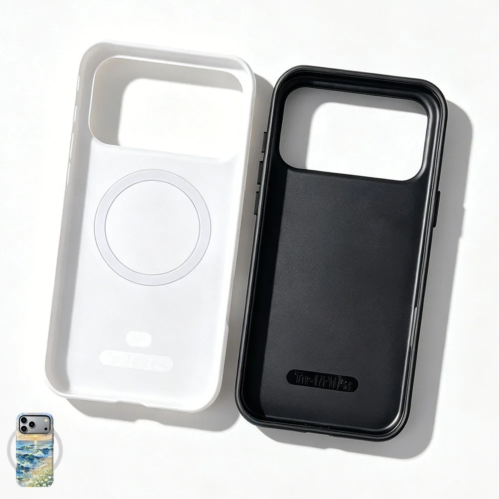 Magnetic Phone Case with Beautiful Scenery Print and 2-in-1 Film Cover