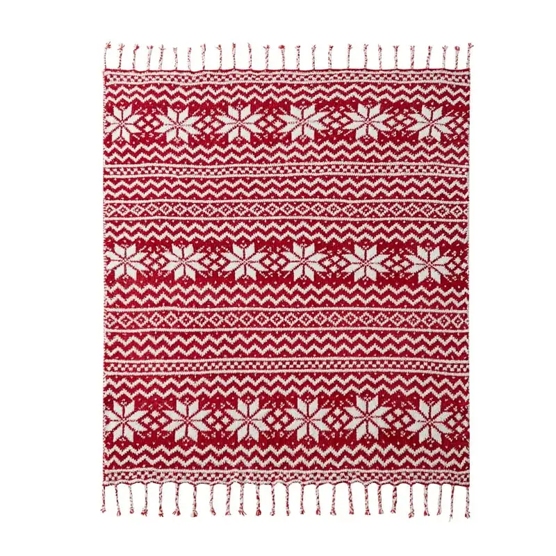 

Chenille Throw Blanket, Red, Standard Throw