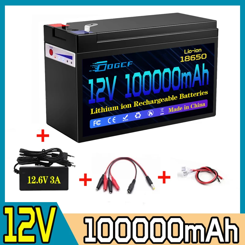 

12V 100Ah 18650 li-ion batterypack 100000mAh 12.6V for Sprayer device backup power ups surveillance camera With 20A Balanced BMS