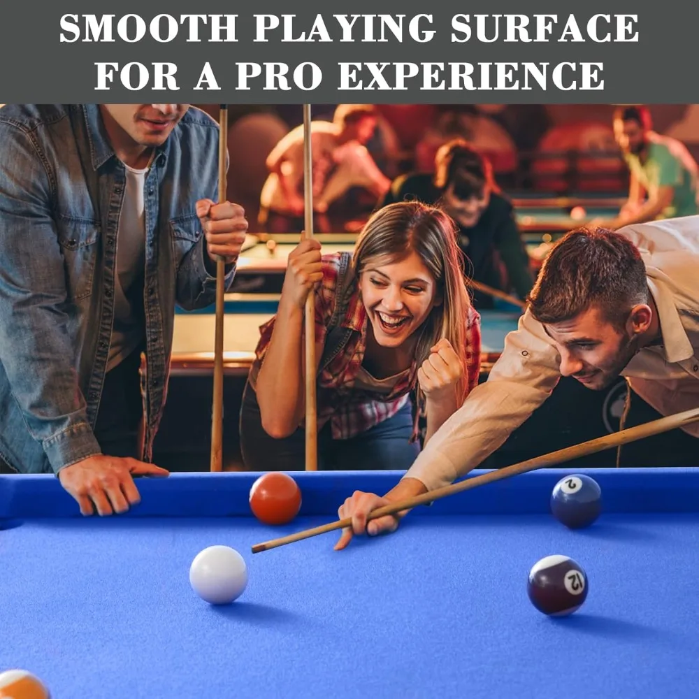 4.5Ft Pool Table, Portable Billiard Table for Kids and Adults, Mini Billiards Game Tables W/ 2 Cue Sticks, Full Set of Balls 2