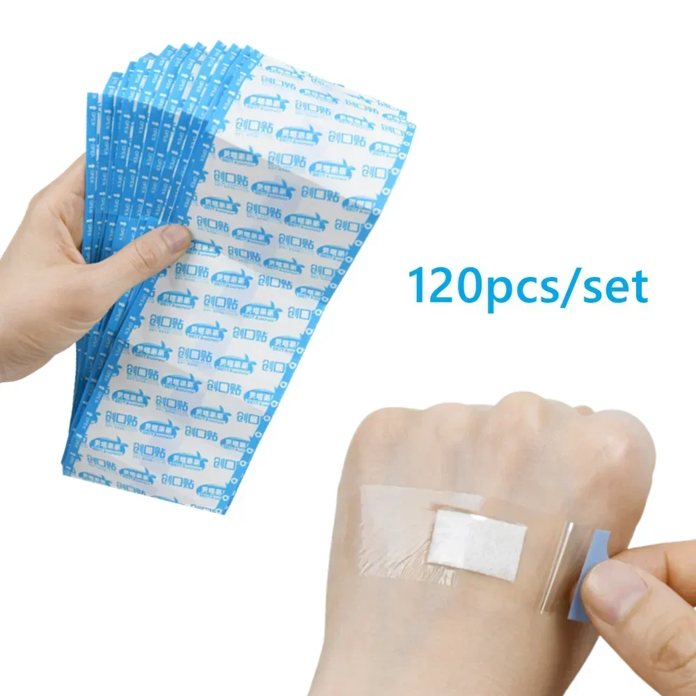 120pcs/lot Transparent Band Aid Waterproof Wound Dressing Plaster Skin Patch Adhesive Bandages for Baby Children Adults Plaster