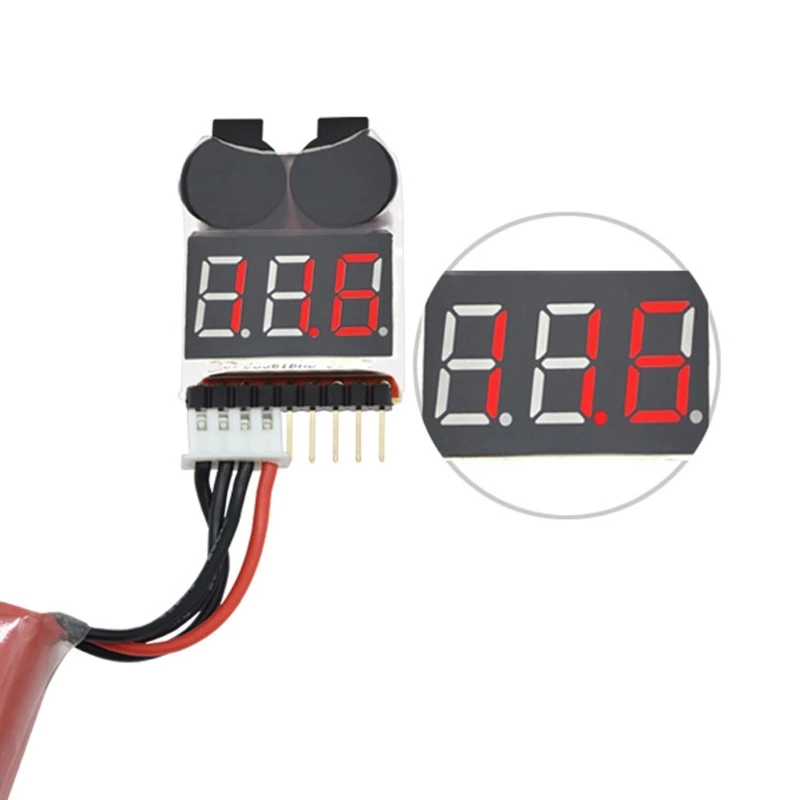 2 in 1 Li-ion RC Lipo Battery Low Voltage Alarm 1S-8S Buzzer Indicator Checker Tester LED Display Board Module Compact 3