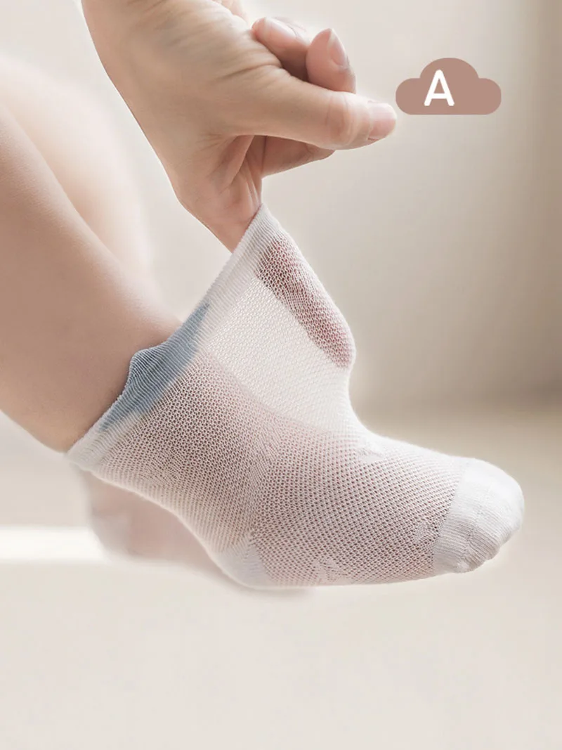 Cotton Mesh Ankle Socks for Newborn Kids Summer