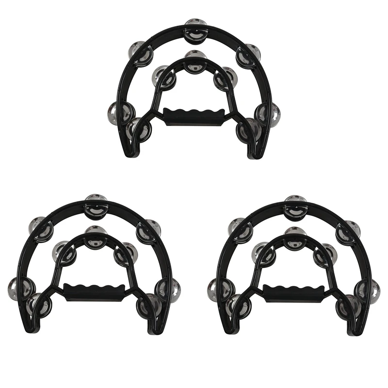 

3X компактный прочный двухлунный музыкальный тамбурный барабан