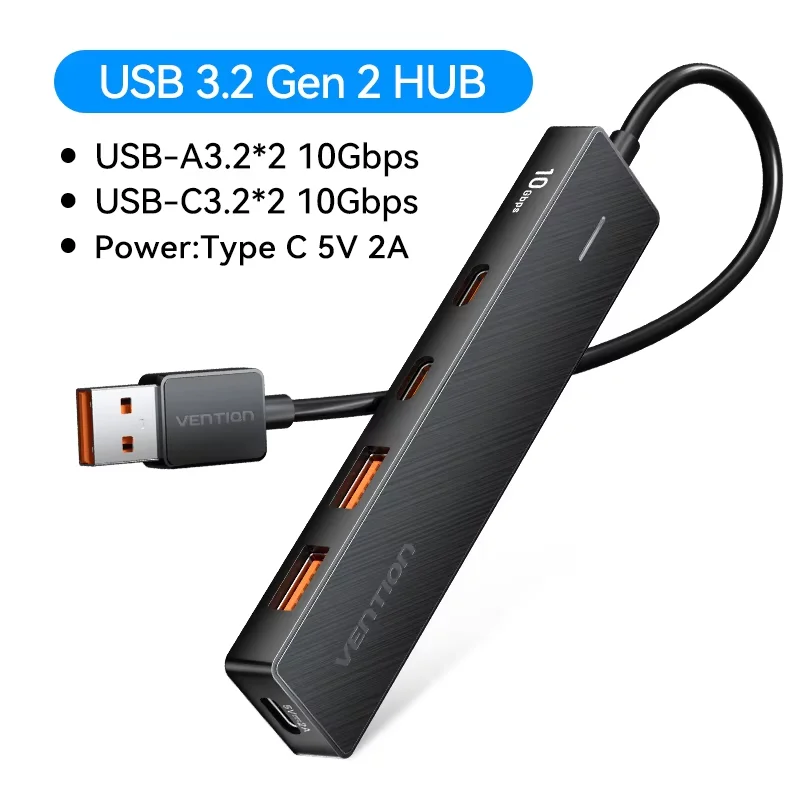 ตัวเลือกสินค้า USB 3.2 Gen2 5-Port Hub 10Gbps สำหรับ MacBook iPad และโน๊ตบุ๊ก