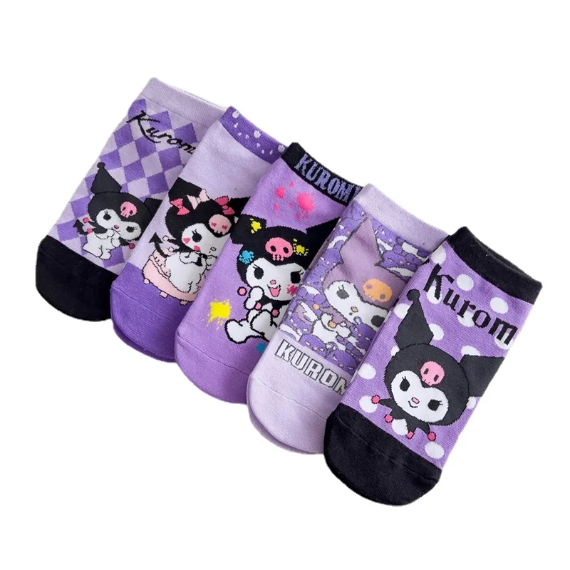

Parent-child Rixi cartoon socks women's purple cute socks Korean version 200N women's boat socks