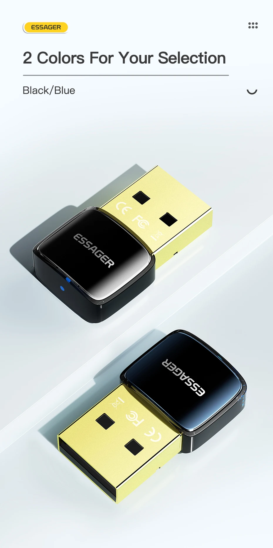 USB Bluetooth 5.0 Adapter Dongle for PC Laptop Speaker Wireless Mouse Earphone M